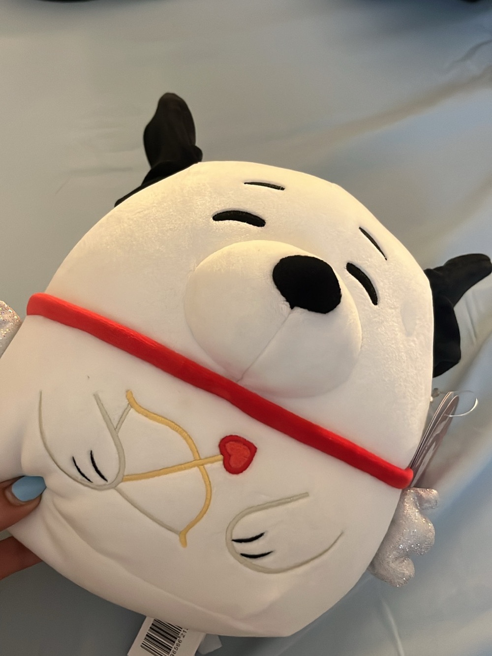 Squishmallows White Black Red Cupid Dog Plush - Picture 3 of 4